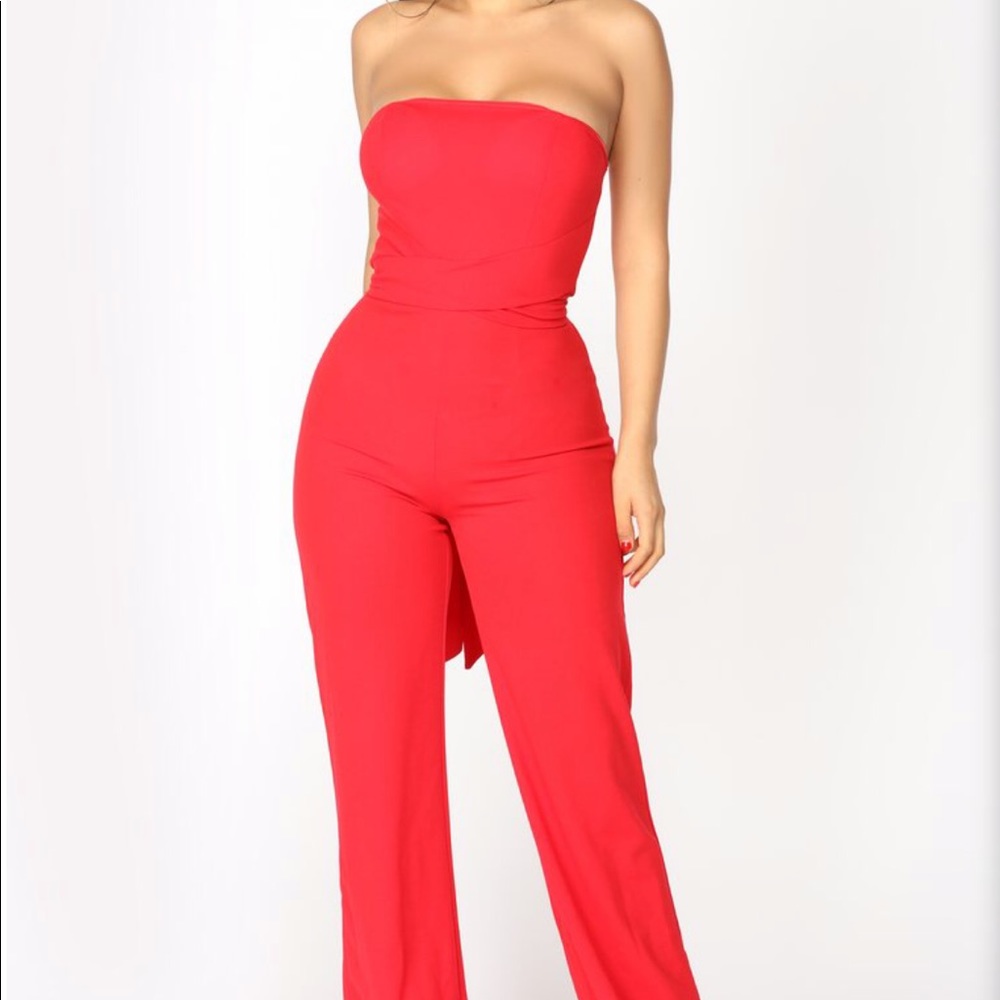 SOLD Nessa strapless jumpsuit red NWT